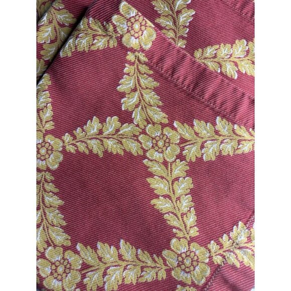 4 Cotton Damask FRETTE Gold Red Colored Cloth Napkins ITALY Leafy Florals - Picture 2 of 8